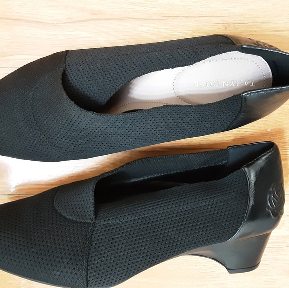 Taryn Rose Black Stretch Knit Wedges - Picture 4 of 4